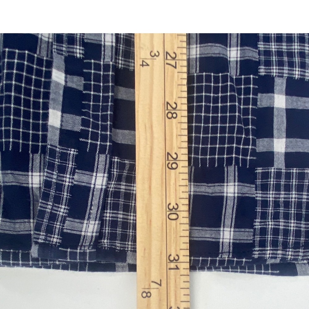 Club Room Mens Size XL Blue/ White Plaid Patchwork Long Sleeve Button Down Shirt - Picture 10 of 12